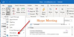 outlook meetings not showing in skype for business