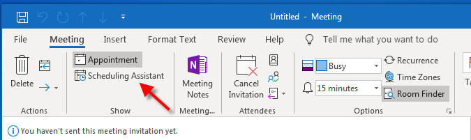 Scheduling assistant outlook DummyTech